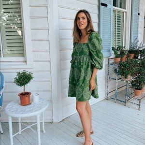 Green Zara embroidered dress size small